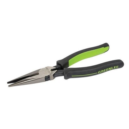 Greenlee LONG NOSE PLIERS/SIDE CUTTING, 8" MOLDED GRIP, 0351-08M